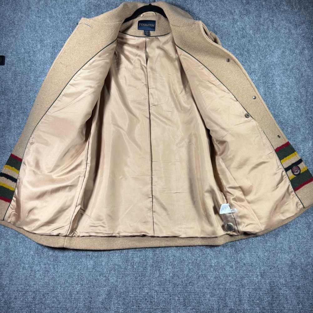 Pendleton NWT Womens Wool Blend Walker/Topper/Car Coat Tan Small - Picture 6 of 11